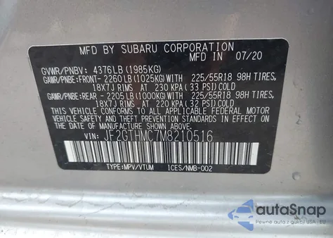 2021 Subaru Crosstrek Limited from USA, damaged, VIN JF2GTHMC7M8210516